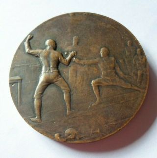 Fencing Competition Sport Award Bronze Medal By Huguenin / Medaille Escrime