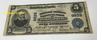 Fletcher American National Bank Of Indianapolis $5 Note 1902