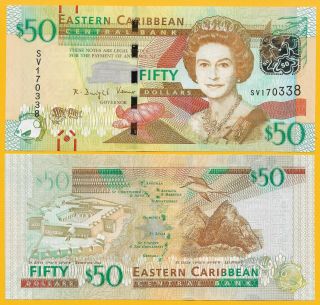 East Caribbean States 50 Dollars P - 54b 2016 Unc Banknote