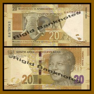 South Africa 20 Rand,  Nd 2012 P - 134 Elephant Nelson Mandela Unc