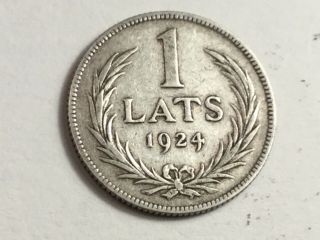 Latvia 1924 1 Lats Silver Coin