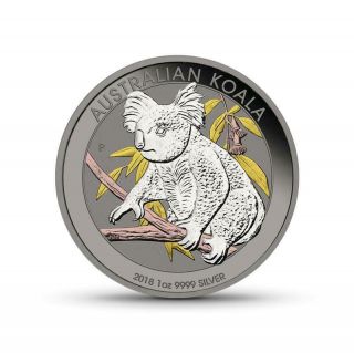 Australia 2018 1$ Australian - Koala 1 Oz.  9999 Quartet Metal Silver Coin
