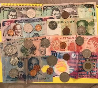 Assorted Foreign Currency / Coins And Paper Money