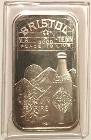 1 Oz Silver.  999 Fine Coca Cola 75th Anniversary Bristol Va Dixie Bottling Co.