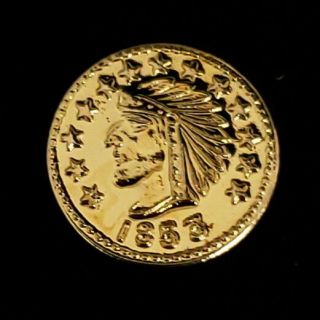 1853 Indian Head California Gold 1/4 Dollar Commemorative Round Token Coin 55318