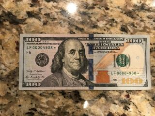 Star Note Low Serial Number One Hundred Dollar Bill - 2009 $100 - Lf00004908