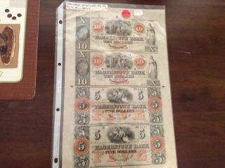 Hagerstown Bank Of Maryland - Uncut Sheet $5 And $10 - Obsolete Notes - Uncir