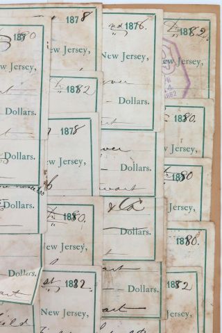 . 1878 - 1882 USA FIRST NATIONAL BANK OF JAMESBURG,  JERSEY.  35 CHECKS CHEQUES 3