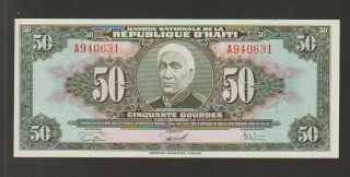 Haiti,  50 Gourdes Banknote,  L.  1919,  Choice Uncirculated,  Cat 204 - A