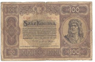 Hungary 100 Korona 1920 In (vg) Banknote