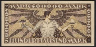 1923 500,  000 Mark Mannheim German State Baden Old Emergency Banknote P S911 Vf