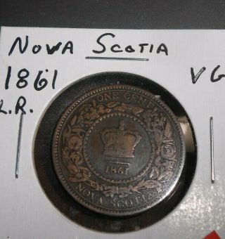 Canada/canadian Nova Scotia 1861 Large Cent Coin