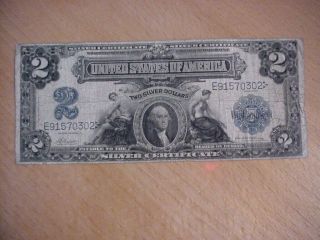 Series Of 1899 $2 $2.  00 Two Dollar Silver Certificate Note Bill Vg - Fine Nr