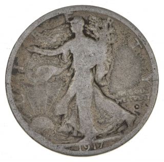 Key Date - 1917 - D Obverse Walking Liberty Silver Half Dollar 466