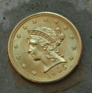 1905 $2 1/2 Liberty Gold Coin Gem Bu,