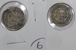 1858 - O Seated Liberty Silver Half Dime Inv 373 - 9
