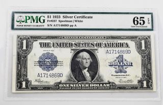 $1.  00 Silver Certificate Series 1923 Large Size Fr 237 Pmg Gem Unc 65 Epq