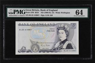 1988 - 91 Great Britain Bank Of England 5 Pound Pick 378f Pmg 64 Choice Unc