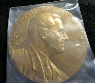1933 Franklin D Roosevelt Inaugural Us Medal 131 3 " Bronze Pkg.