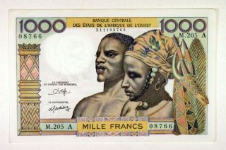 West African States / French West Africa 1000 Francs P - 103an Sig.  13 Au - Unc