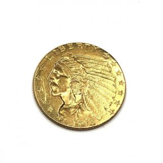 1913 2 1/2 Dollar Gold Indian Head Coin $2.  5 Quarter Eagle Philadelphia Us