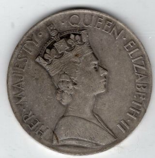1953 Queen Elizabeth Ii Coronation Celebration Silvered Bronze Medal