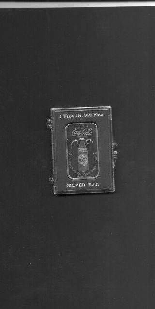 1977 Coca - Cola 75th.  Anniversary (dallas,  Tx. ) 1 Oz.  999 Silver Bar
