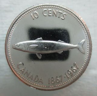 1967 Canada 10 Cents Proof - Like Silver Dime Coin