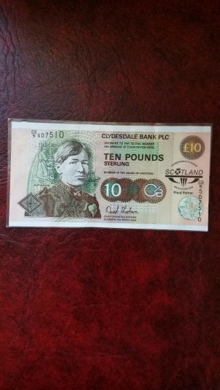 2006 Scotland Clydesdale Bank 10 Pounds Commemorative Laminate Aunc