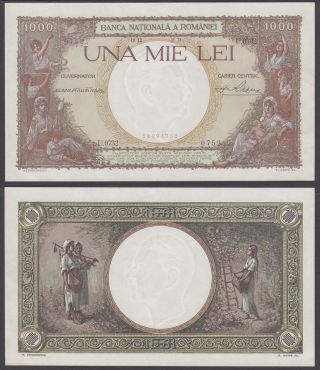 Romania 1000 Lei 1938 (xf) Crisp Banknote Km 46