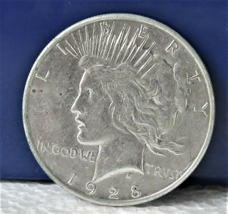 1928 - S Peace Silver Dollar $1