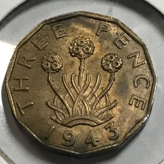Great Britain 1943 Three Pence Coin