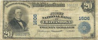 1902 $20 National Bank Note Chattanooga,  Tennessee First National Bank