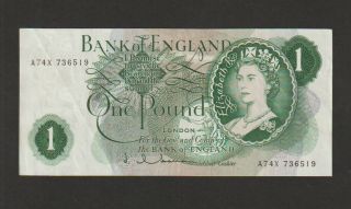 Great Britain,  1 Pound Banknote,  1962 - 66,  Choice Very Fine,  Cat 374 - C