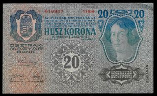 World Paper Money - Austria Hungary 20 Korona 1913 @ Crisp XF, 2