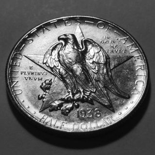 1938 - S Texas Commemorative Silver Half Dollar Gem Bu Mintage Only 3814