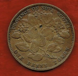 Province Of Nova Scotia One Penny Token 1856.  Queen Victoria