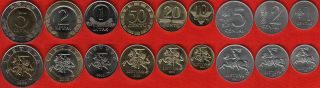 Lithuania Set Of 9 Coins: 1 Centas - 5 Litai 1991 - 2010 Unc