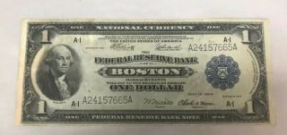 1914 National Currency Boston Note Crisp $1