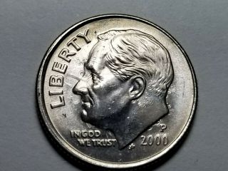 2000 P Roosevelt Dime Strong Clashed Die Obverse,  Reverse -