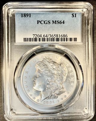 1891 P Morgan Dollar - Pcgs Ms64
