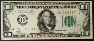 1928 A $100 Federal Reserve Note,  Federal Reserve Bank,  Cleveland