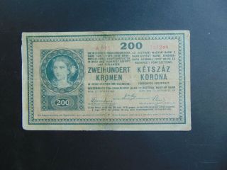 Austria 200 Kronen Korona 1918 F