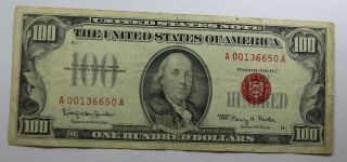 1966 One Hundred Dollar $100 United States Note Fr 1550 Granahan - Flower