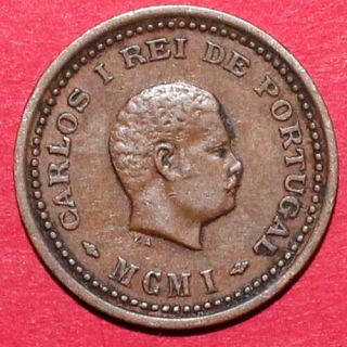 India Portugueza - Carlos I - 1/12 Tanga - Rare Coin G44