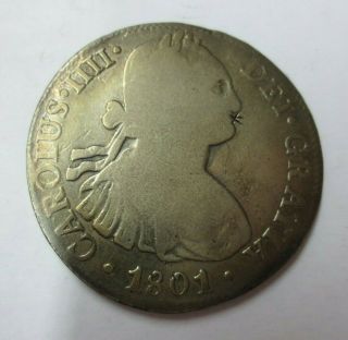 1801mo Ft Mexico Silver 8 Reales (cleaned)