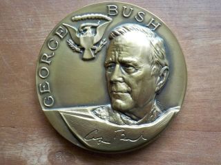 George Bush Official Presidential Inaugural Bronze Medal Large 2 1/2