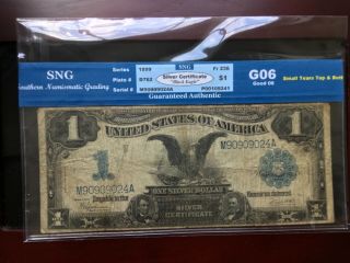 1899 Fr.  236 $1.  Black Eagle Large Silver Certificate Note / SNG G06 2