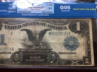 1899 Fr.  236 $1.  Black Eagle Large Silver Certificate Note / SNG G06 7