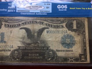 1899 Fr.  236 $1.  Black Eagle Large Silver Certificate Note / SNG G06 8